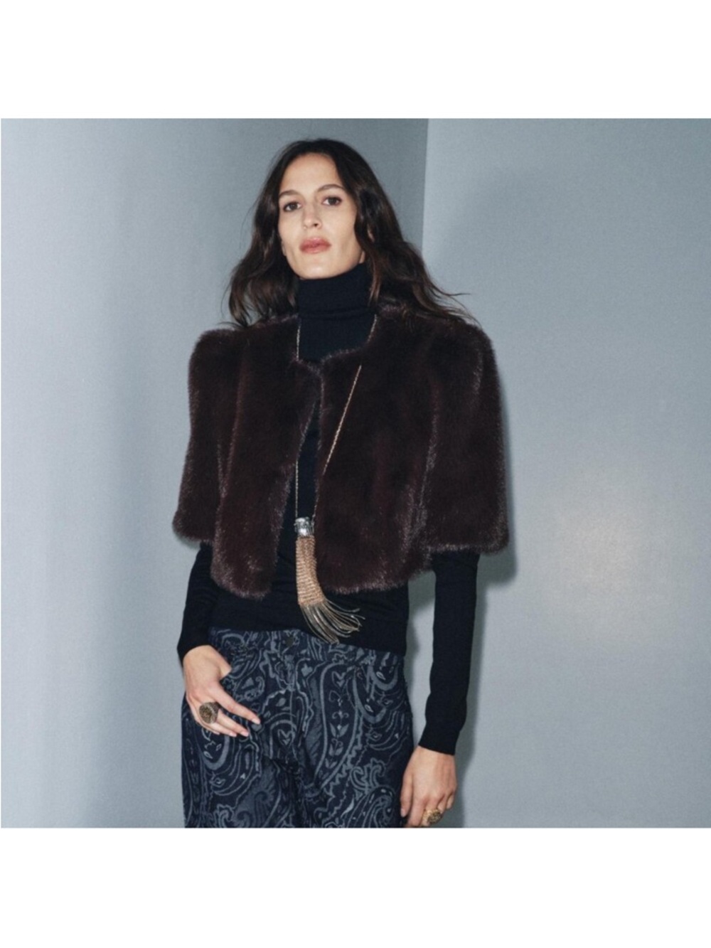 Zara ZW Limited Exition Faux Fur Jacket